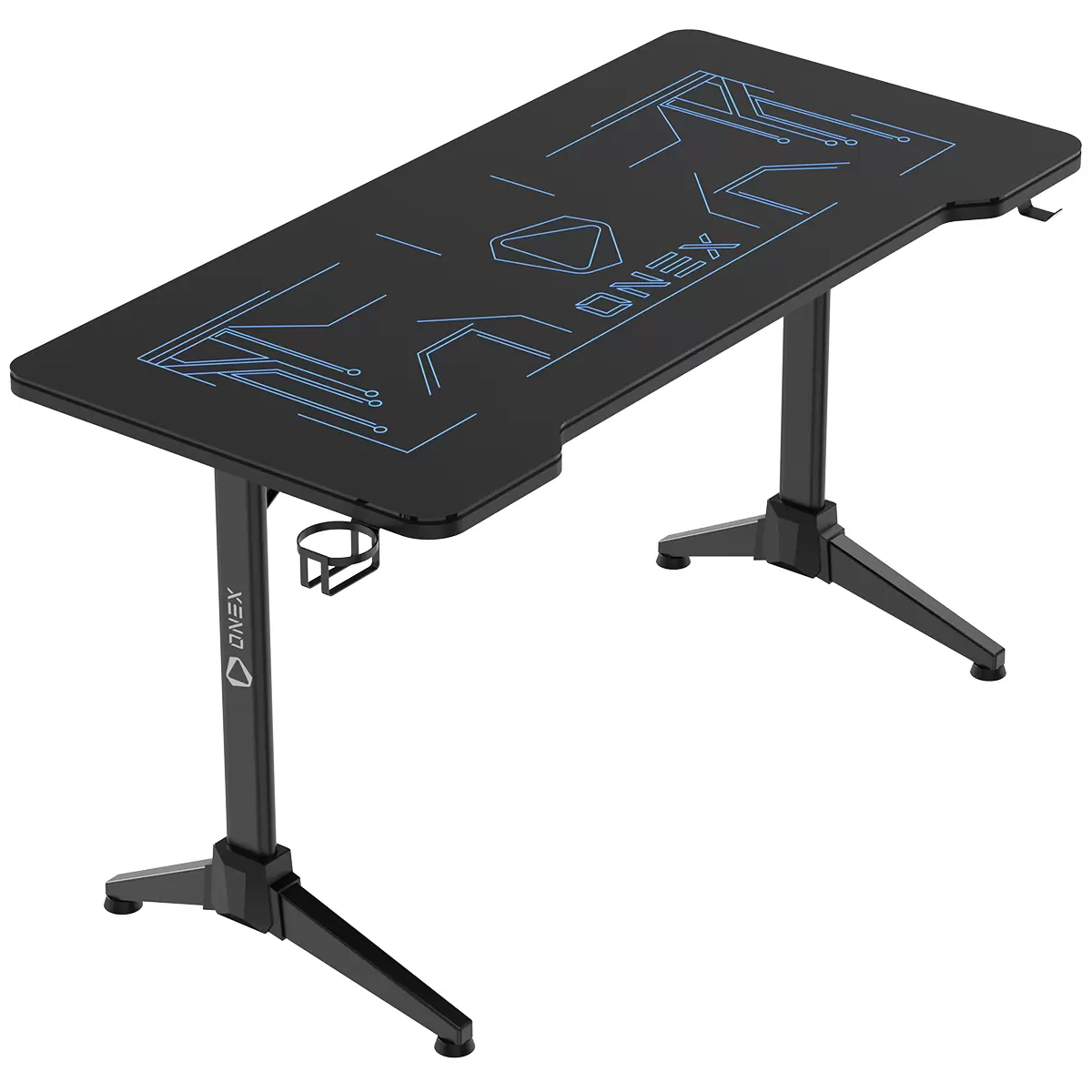ONEX GD1400G Tempered Glass RGB Gaming Desk With Cup holder and Headset Hook ONEX-GD1400G-RGB - Image 3