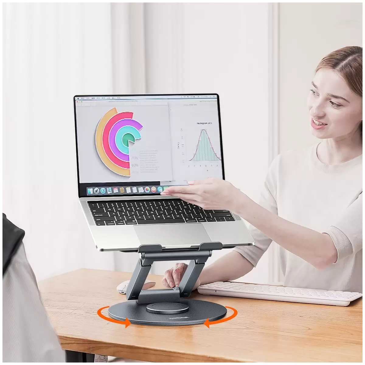 mbeat Stage S9 Rotating Laptop Stand with Telescopic Height Adjustment - Image 3