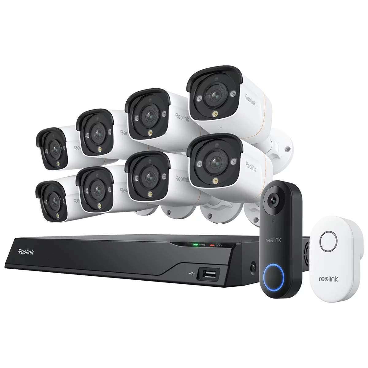 Reolink NVR 12MP 4 Cam Security System And Video Doorbell PoE NVS16-12MB81DBP