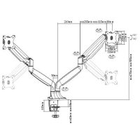 Dual Monitor Aluminum Interactive Counterbalance Monitor Arm
